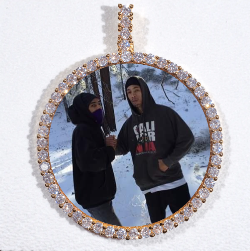 LARGE 3D CIRCLE CUSTOM PICTURE PENDANT