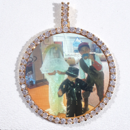 LARGE 3D CIRCLE CUSTOM PICTURE PENDANT