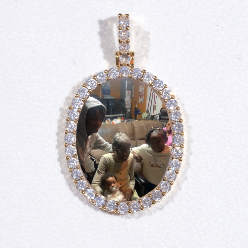 3D Oval Custom Picture Pendant