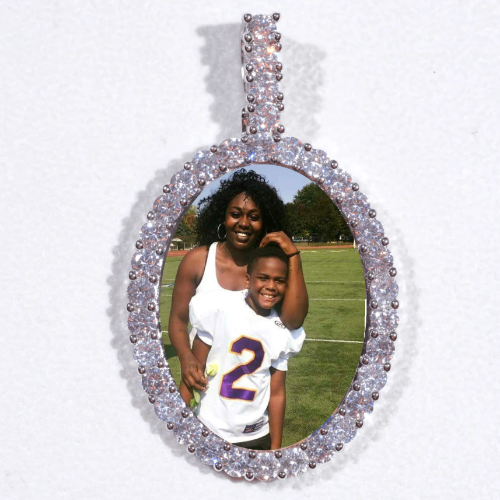 Large 3D Oval Custom Picture Pendant