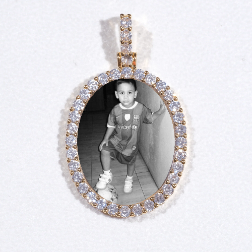 3D Oval Custom Picture Pendant