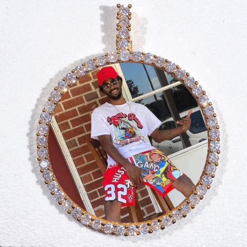 LARGE 3D CIRCLE CUSTOM PICTURE PENDANT