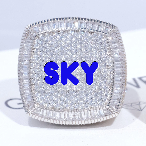 CUSTOM LETTER 3D ICED RING
