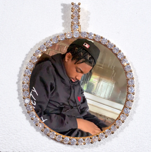 LARGE 3D CIRCLE CUSTOM PICTURE PENDANT