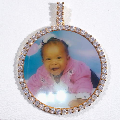 LARGE 3D CIRCLE CUSTOM PICTURE PENDANT