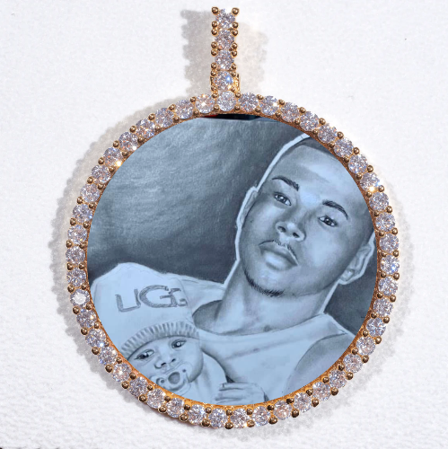 LARGE 3D CIRCLE CUSTOM PICTURE PENDANT