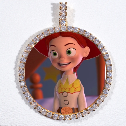 LARGE 3D CIRCLE CUSTOM PICTURE PENDANT