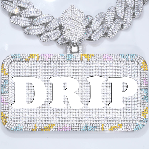 CUSTOM LETTER NECKLACE 3D COLORFUL SQUARE