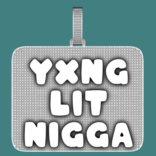 CUSTOM LETTER NECKLACE 3D BIG SQUARE