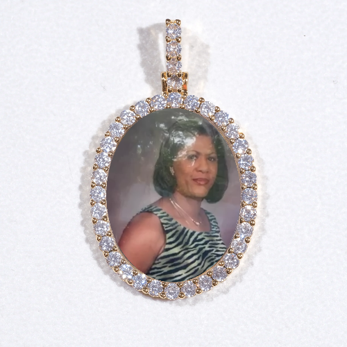 3D Oval Custom Picture Pendant