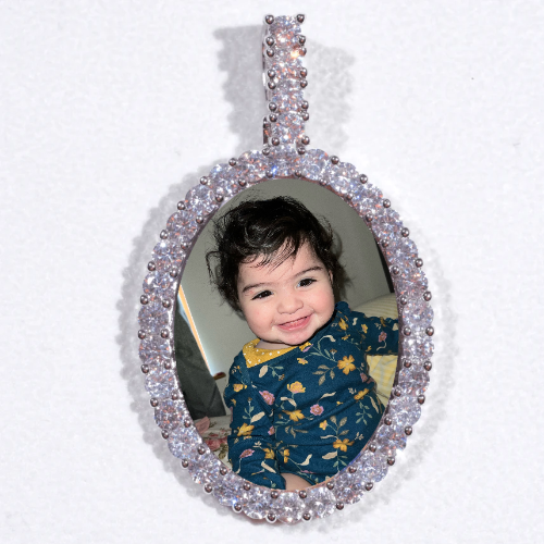 Large 3D Oval Custom Picture Pendant
