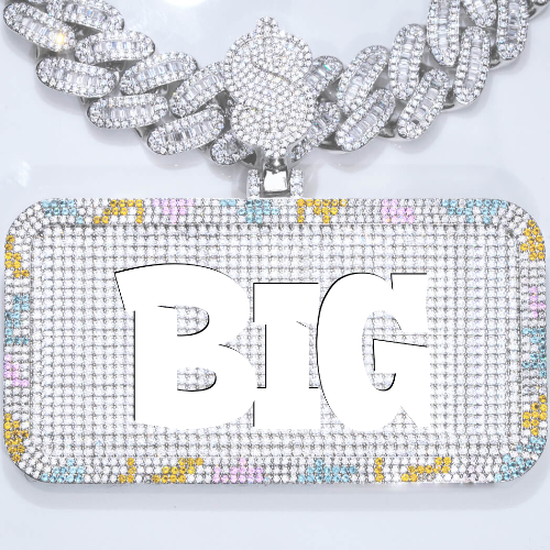 CUSTOM LETTER NECKLACE 3D COLORFUL SQUARE