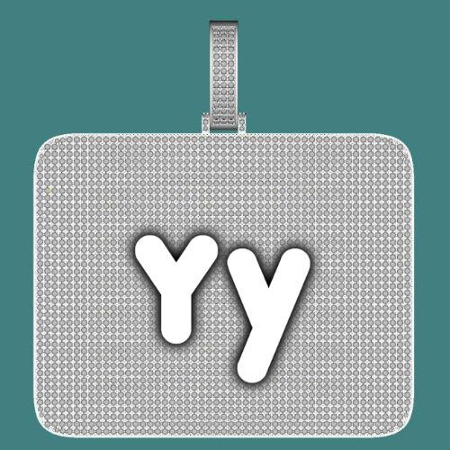 CUSTOM LETTER NECKLACE 3D BIG SQUARE