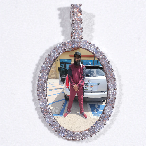 Large 3D Oval Custom Picture Pendant