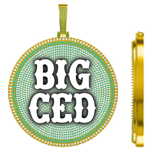 CUSTOM LETTER NECKLACE 3D BIG DISC