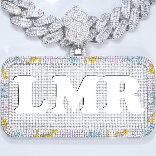 CUSTOM LETTER NECKLACE 3D COLORFUL SQUARE