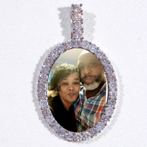 Large 3D Oval Custom Picture Pendant