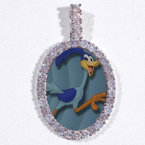 Large 3D Oval Custom Picture Pendant