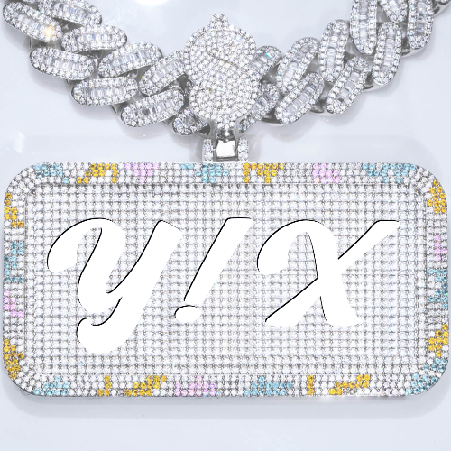 CUSTOM LETTER NECKLACE 3D COLORFUL SQUARE