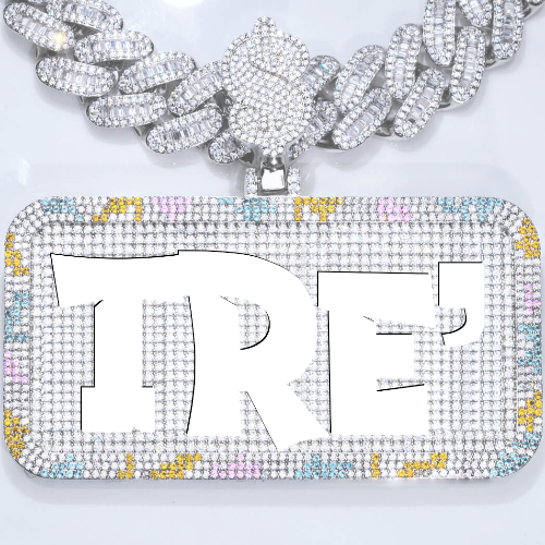 CUSTOM LETTER NECKLACE 3D COLORFUL SQUARE