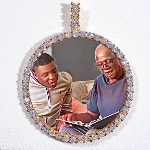 LARGE 3D CIRCLE CUSTOM PICTURE PENDANT