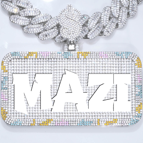 CUSTOM LETTER NECKLACE 3D COLORFUL SQUARE