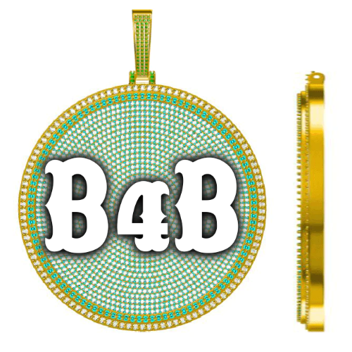 CUSTOM LETTER NECKLACE 3D BIG DISC