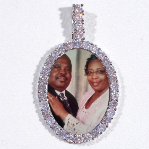 Large 3D Oval Custom Picture Pendant