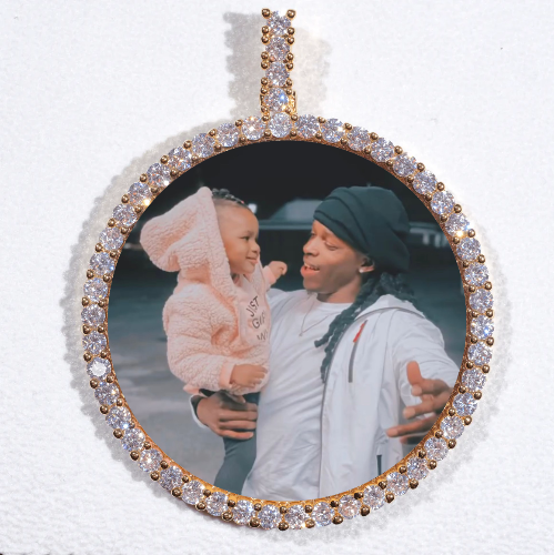 LARGE 3D CIRCLE CUSTOM PICTURE PENDANT