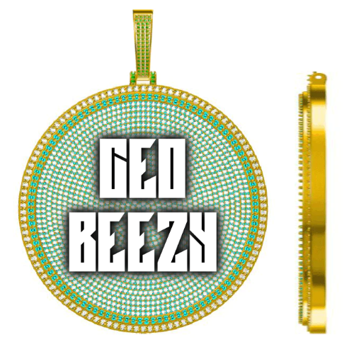 CUSTOM LETTER NECKLACE 3D BIG DISC
