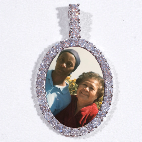 Large 3D Oval Custom Picture Pendant
