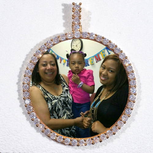 LARGE 3D CIRCLE CUSTOM PICTURE PENDANT