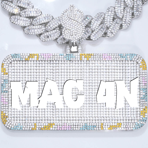 CUSTOM LETTER NECKLACE 3D COLORFUL SQUARE