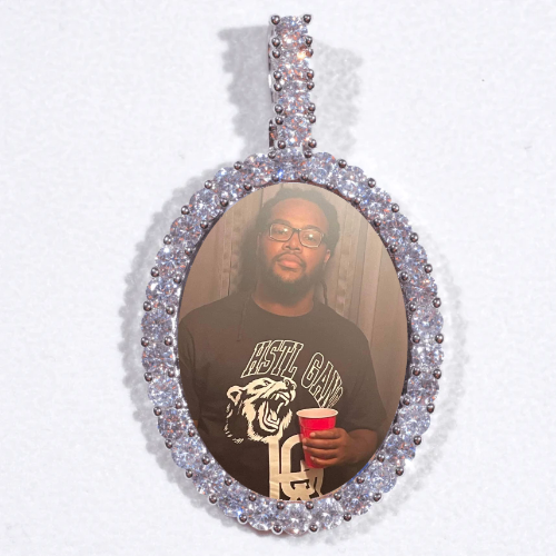 Large 3D Oval Custom Picture Pendant