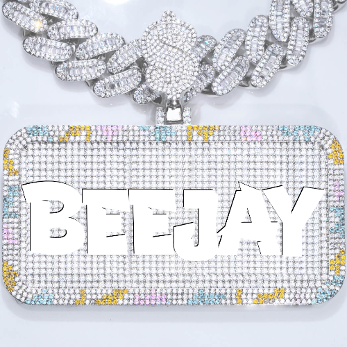 CUSTOM LETTER NECKLACE 3D COLORFUL SQUARE