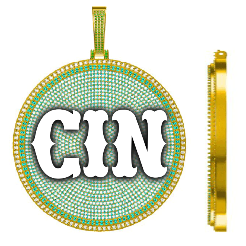 CUSTOM LETTER NECKLACE 3D BIG DISC