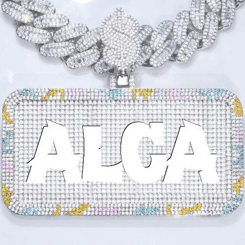 CUSTOM LETTER NECKLACE 3D COLORFUL SQUARE