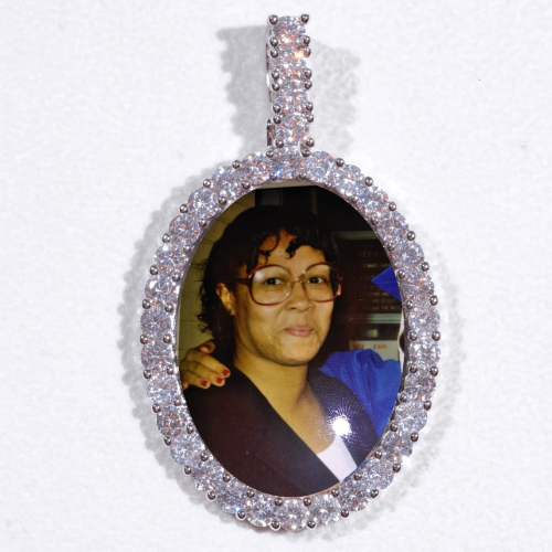 Large 3D Oval Custom Picture Pendant