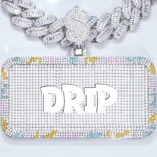 CUSTOM LETTER NECKLACE 3D COLORFUL SQUARE