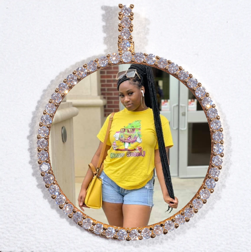 LARGE 3D CIRCLE CUSTOM PICTURE PENDANT