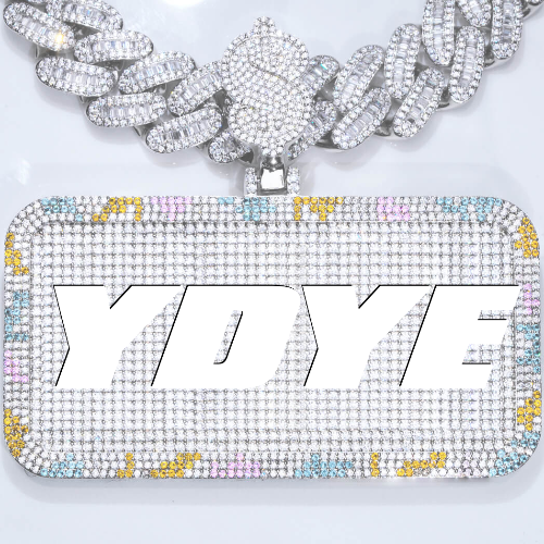 CUSTOM LETTER NECKLACE 3D COLORFUL SQUARE