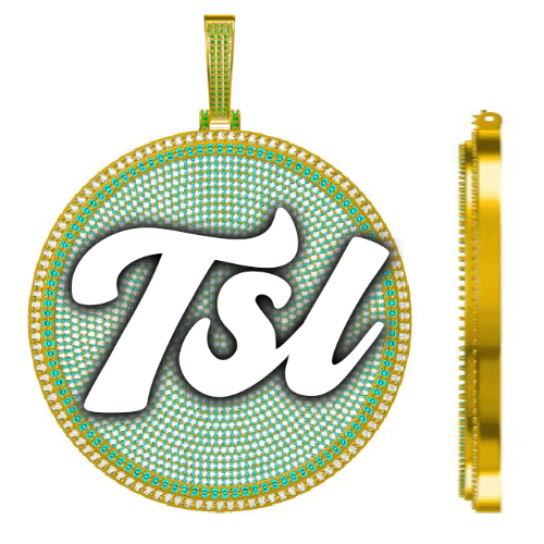 CUSTOM LETTER NECKLACE 3D BIG DISC
