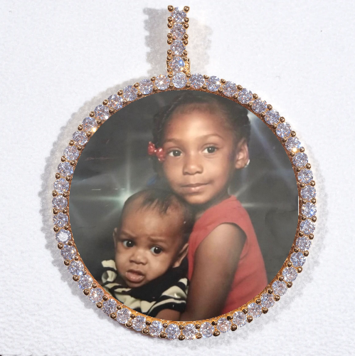 LARGE 3D CIRCLE CUSTOM PICTURE PENDANT