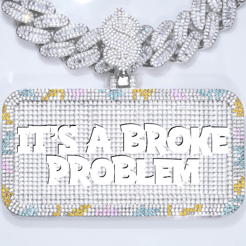 CUSTOM LETTER NECKLACE 3D COLORFUL SQUARE