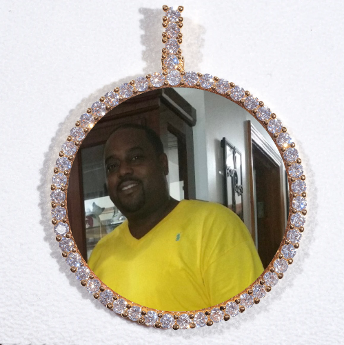 LARGE 3D CIRCLE CUSTOM PICTURE PENDANT