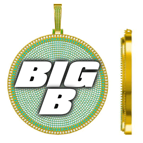 CUSTOM LETTER NECKLACE 3D BIG DISC