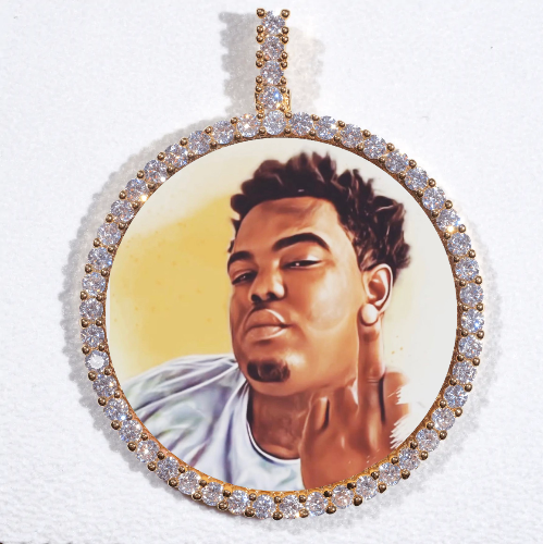 LARGE 3D CIRCLE CUSTOM PICTURE PENDANT
