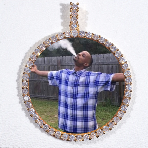 LARGE 3D CIRCLE CUSTOM PICTURE PENDANT