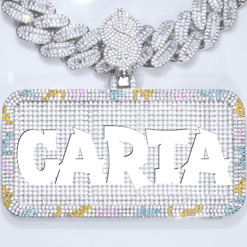 CUSTOM LETTER NECKLACE 3D COLORFUL SQUARE