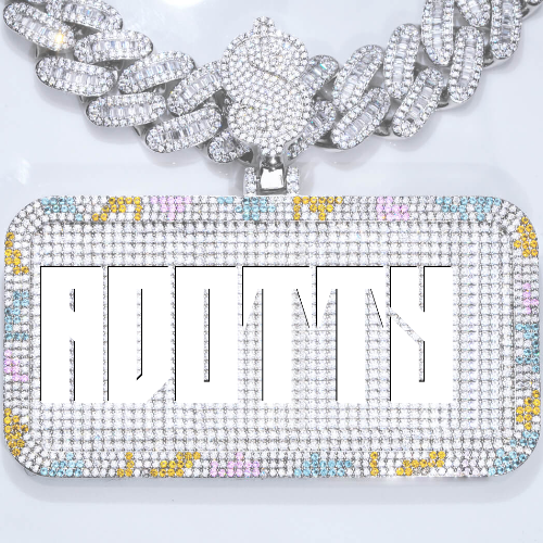 CUSTOM LETTER NECKLACE 3D COLORFUL SQUARE